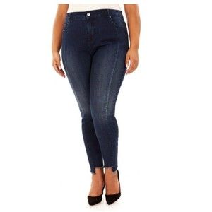 NWT REBEL WILSON x ANGELS High Rise Ankle Skinny Jeans Blue Plus Size 24W Pants